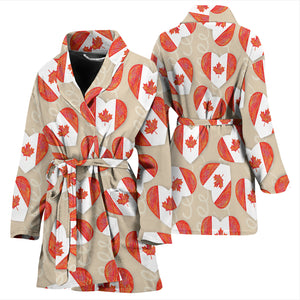 Canada Pattern Print Design 01 Women's Bathrobe