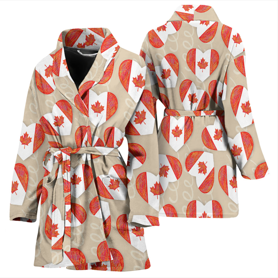 Canada Pattern Print Design 01 Women's Bathrobe