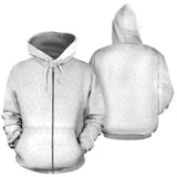 Arabic White Pattern Zip Up Hoodie
