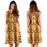 Egypt Hieroglyphics Pattern Print Design 04 Sleeveless Midi Dress