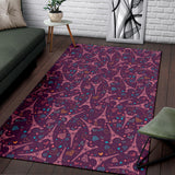 Eiffel Tower Heart Pattern Print Design 04 Area Rug