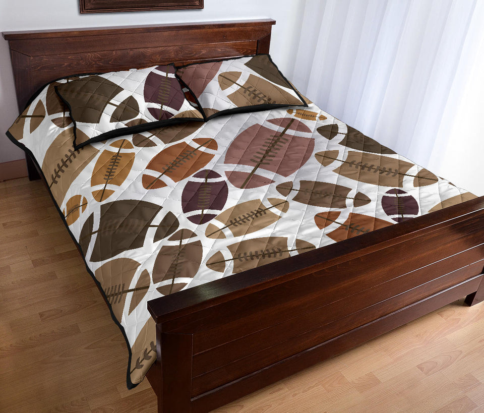 American football ball pattern Quilt Bed Set