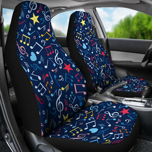 Music Notes Pattern Print Design 03 Universal Fit Car Seat Covers