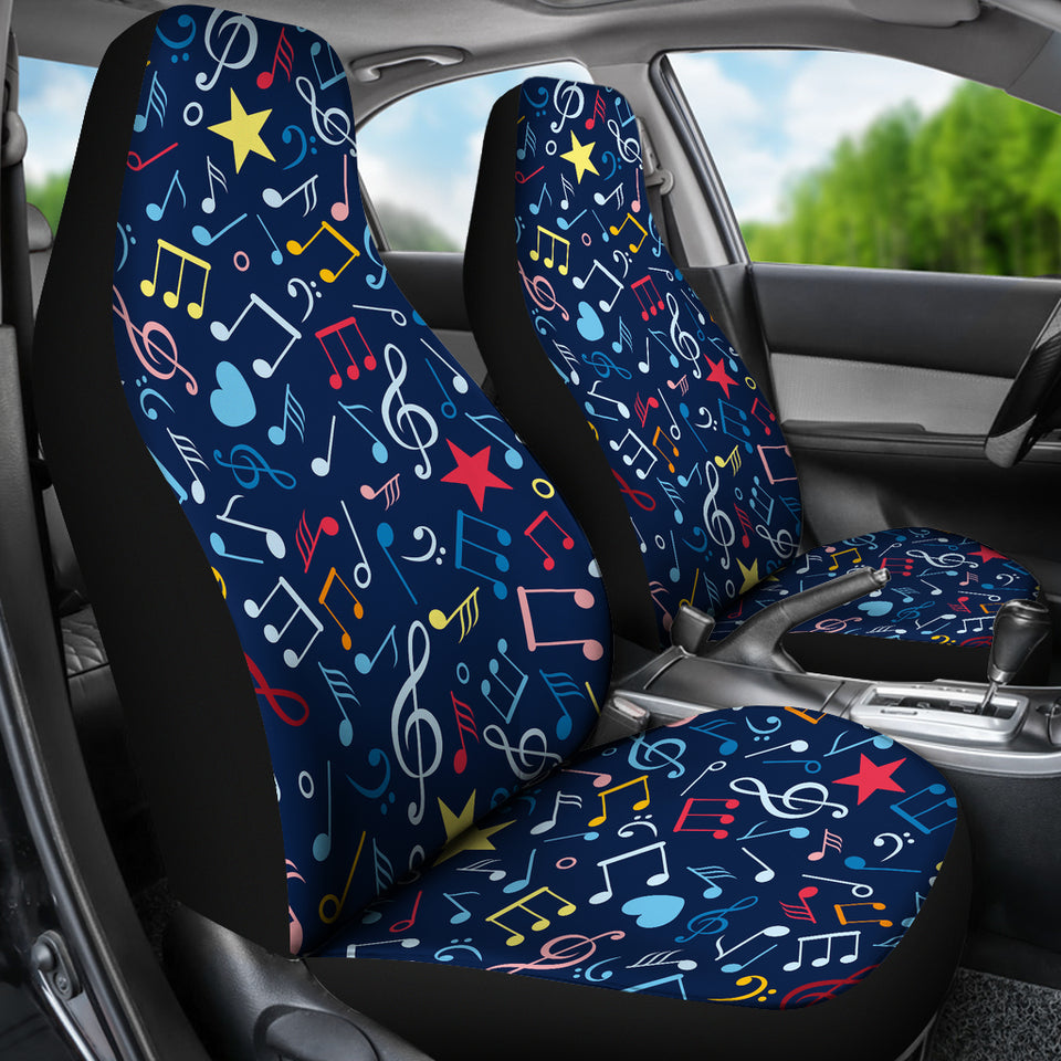 Music Notes Pattern Print Design 03 Universal Fit Car Seat Covers