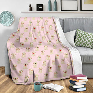 Golden Retriever Pattern Print Design 02 Premium Blanket