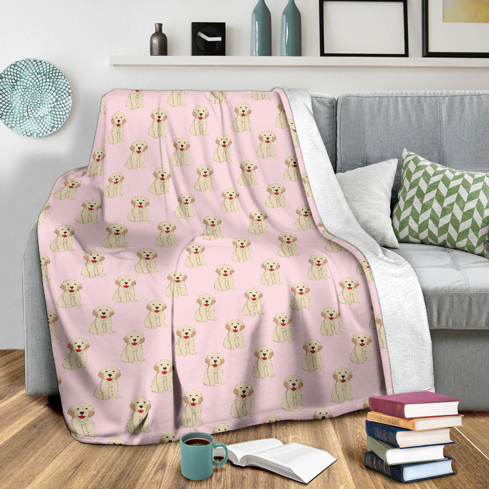 Golden Retriever Pattern Print Design 02 Premium Blanket