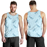 Dragonfly pattern blue background Men Tank Top