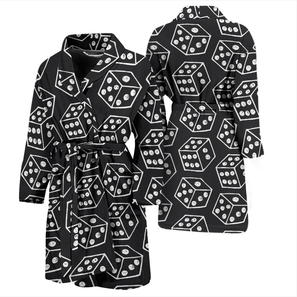 Dice Pattern Print Design 01 Men's Bathrobe