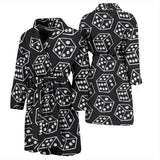 Dice Pattern Print Design 01 Men's Bathrobe