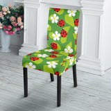 Ladybug Pattern Print Design 01 Dining Chair Slipcover