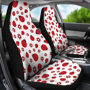 Ladybug Pattern Print Design 04 Universal Fit Car Seat Covers