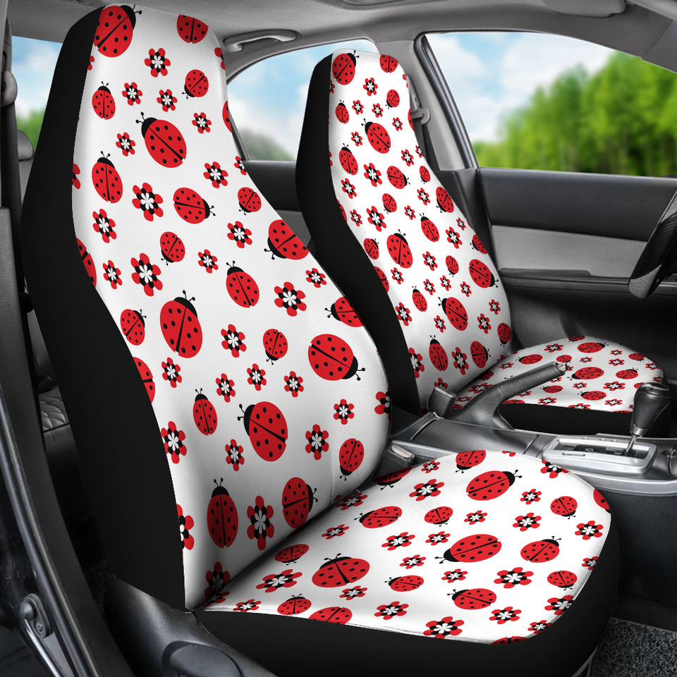 Ladybug Pattern Print Design 04 Universal Fit Car Seat Covers