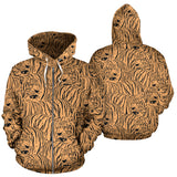 Bengal Tigers Pattern Zip Up Hoodie