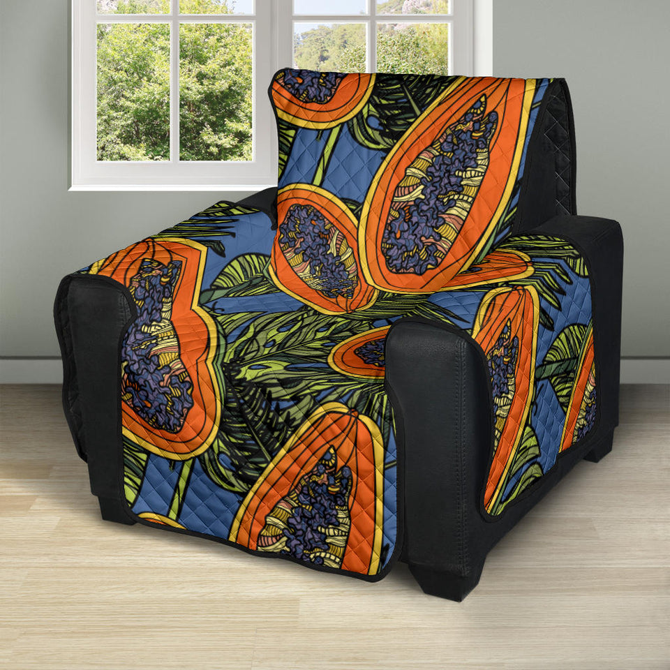Colorful papaya tropical leaves Recliner Cover Protector