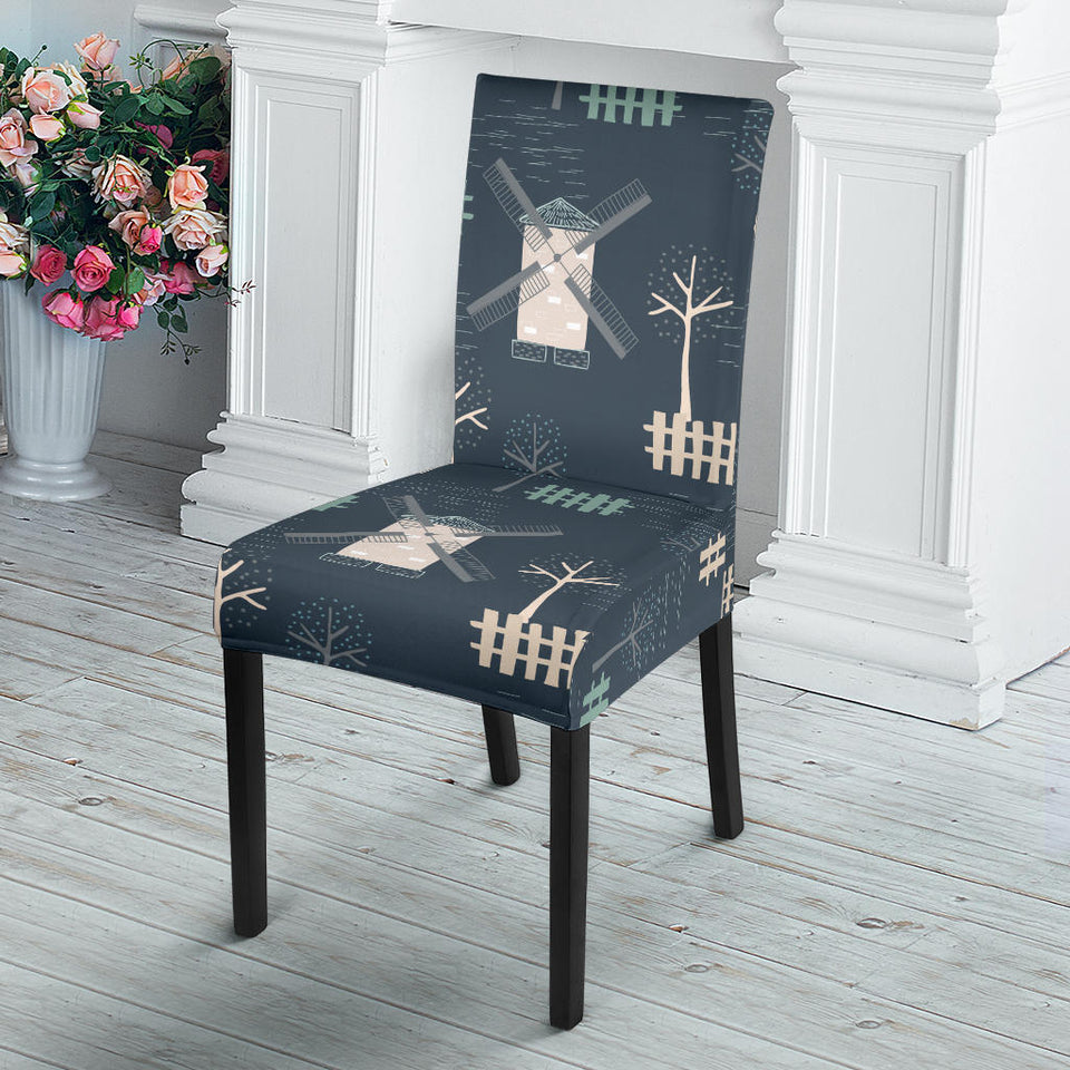 Windmill Tree Pattern Dining Chair Slipcover