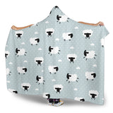 Sheep Polka Dot Cloud Pattern Hooded Blanket