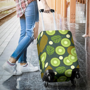 Whole Sliced Kiwi Leave And Flower Luggage Covers