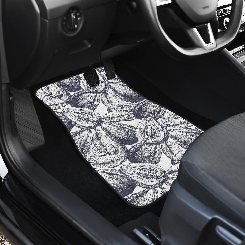 Guava Tropical Hand Drawn Pattern Front Car Mats