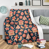 Christmas Gingerbread Cookie Pattern Premium Blanket