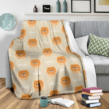 Cute Brown Pomeranian Puppy  Premium Blanket