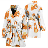 Brown Pomeranian Pattern Women'S Bathrobe