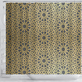 Arabic Star Gold Pattern Shower Curtain Fulfilled In US