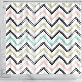 Zigzag  Chevron Paint Pattern Shower Curtain Fulfilled In US