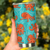 Octopus Turquoise Background Tumbler