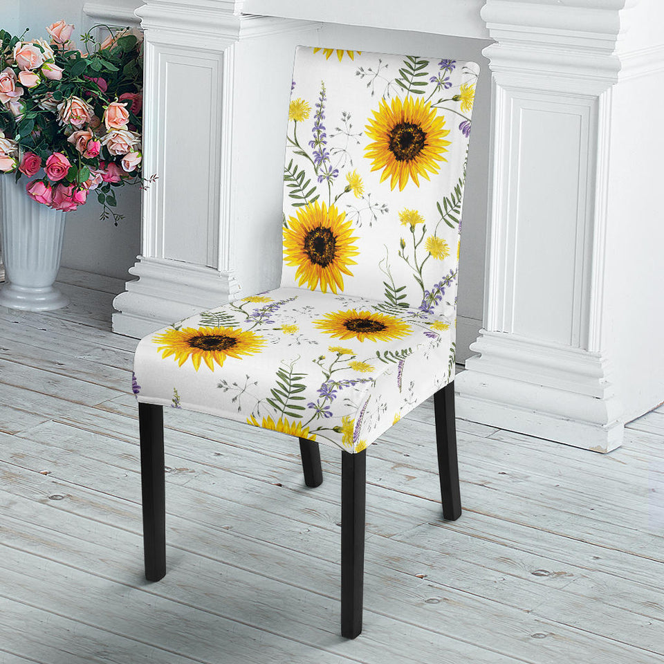 Beautiful Sunflowers Pattern Dining Chair Slipcover