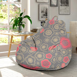 Red Gold Sakura Cherry Blossom Gray Background Bean Bag Cover