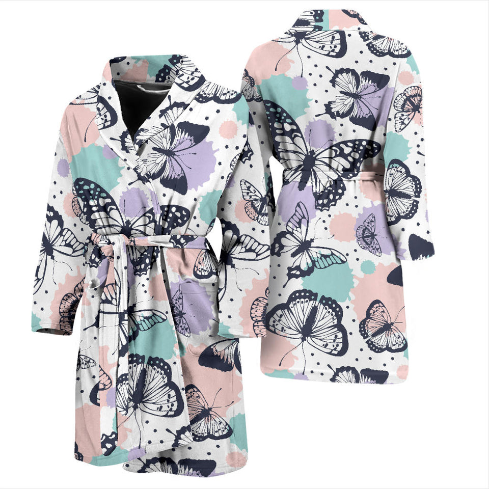 Butterfly Pattern Men'S Bathrobe
