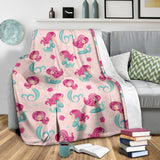 Cute Little Mermaid Pattern Premium Blanket