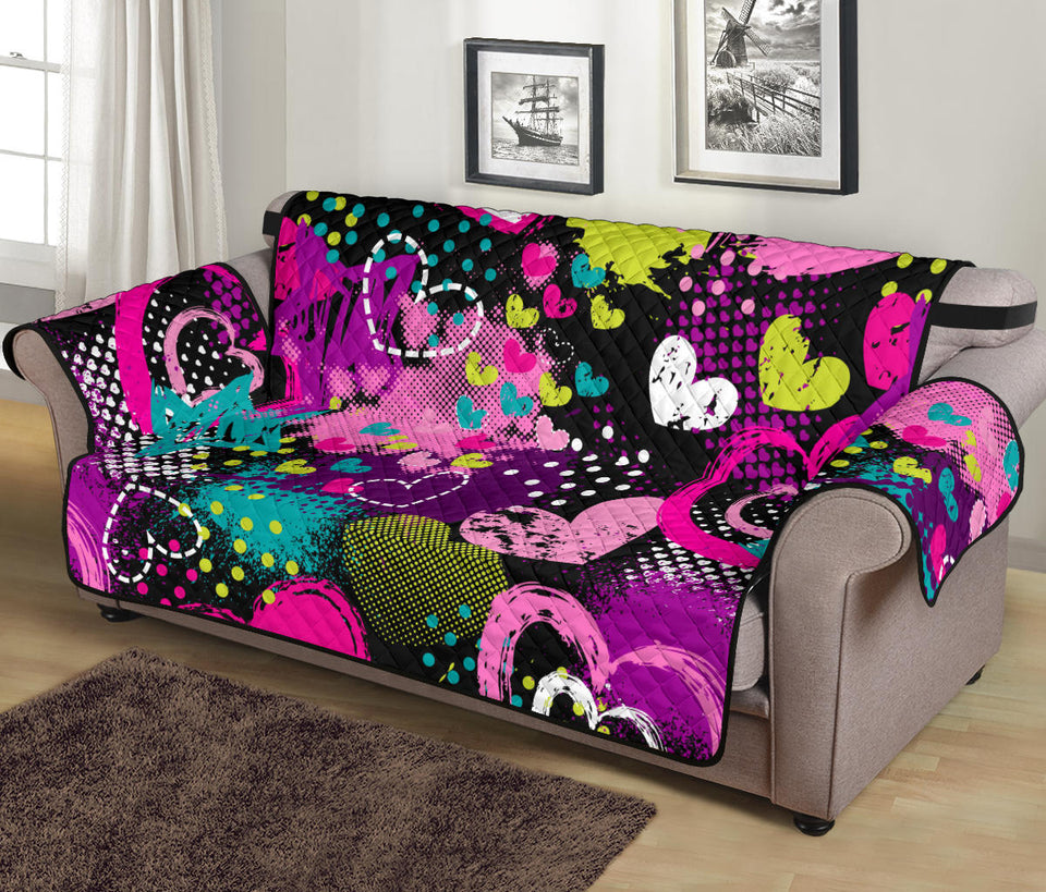 heart dot wave star creative design pattern Sofa Cover Protector