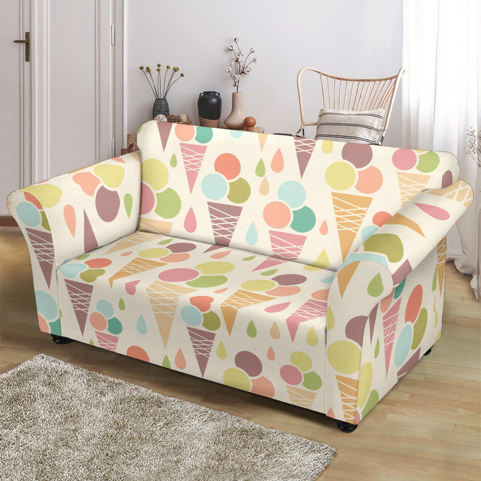 Ice Cream Cone Pattern Loveseat Couch Slipcover