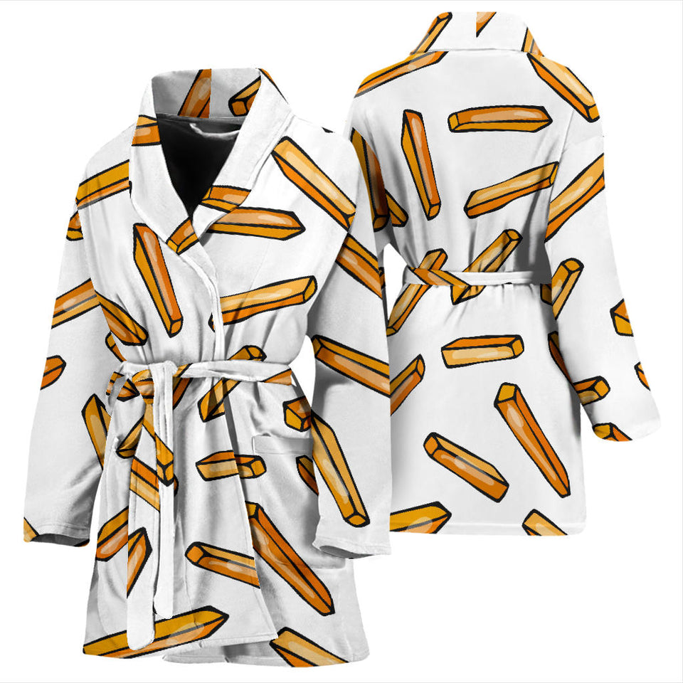 French Fries Potato Pattern Women'S Bathrobe