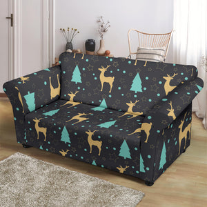 Deers Star Tree Pattern Loveseat Couch Slipcover