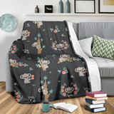 Cute Koala Pattern Premium Blanket