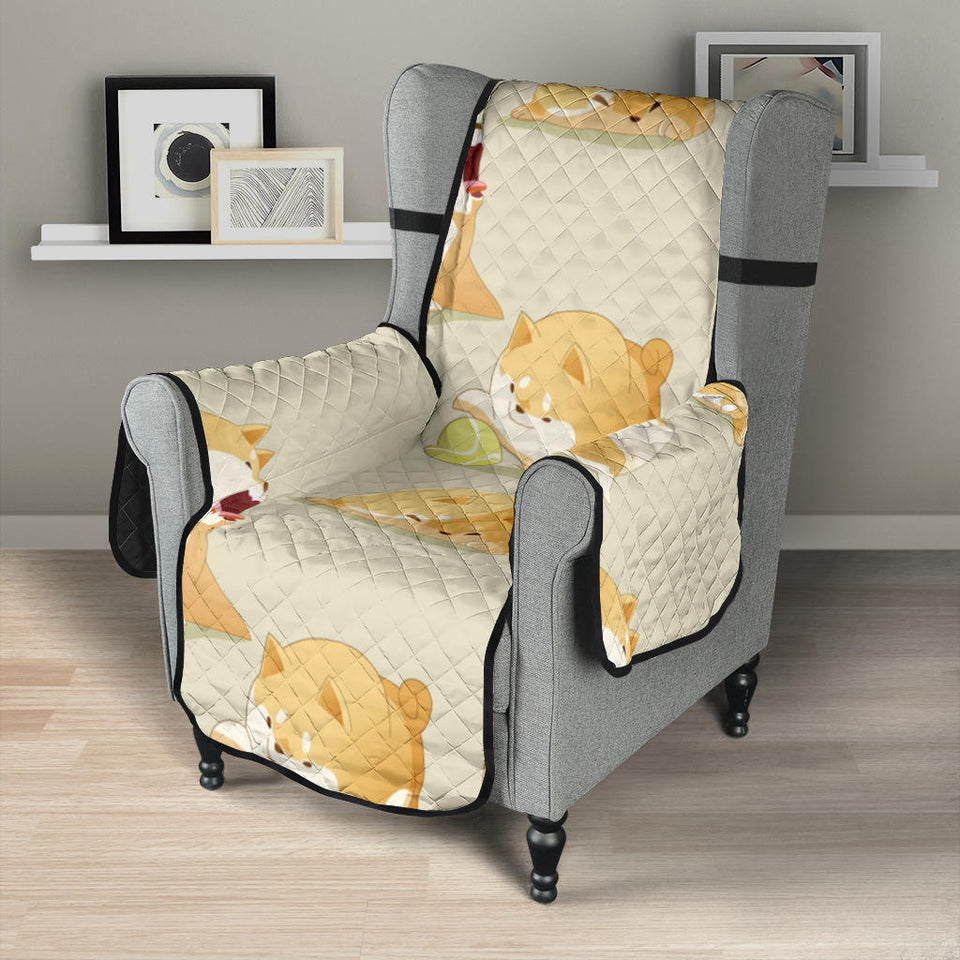 Cute fat shiba inu dog pattern Chair Cover Protector
