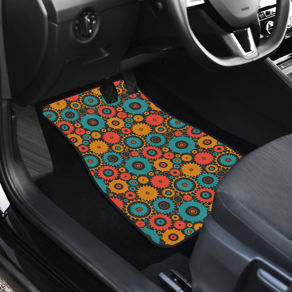 Gear Pattern Print Design 01 Front Car Mats