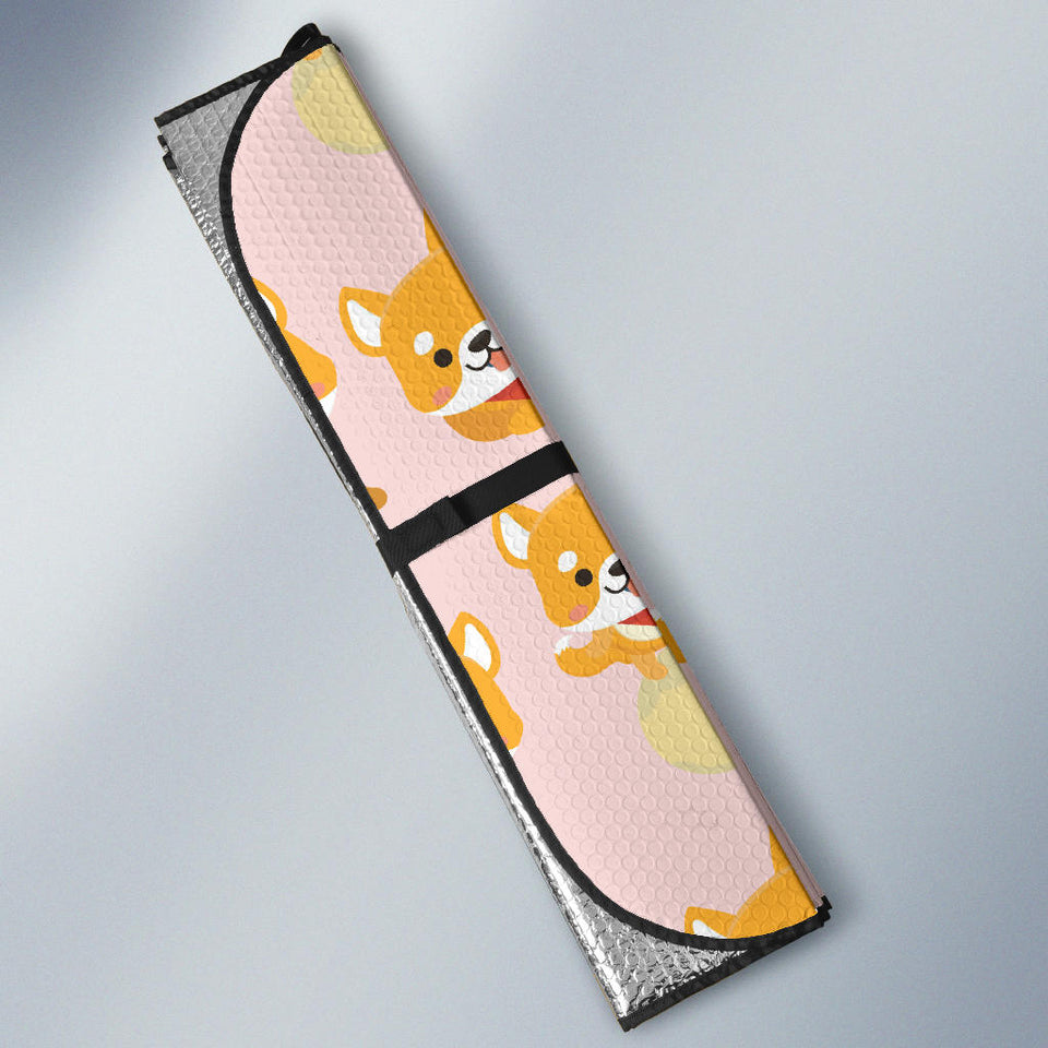 Cute Shiba Inu Dog Pattern  Car Sun Shade