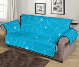 Airplane destinations blue background Sofa Cover Protector