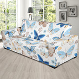 Blue Butterfly Pattern Sofa Slipcover