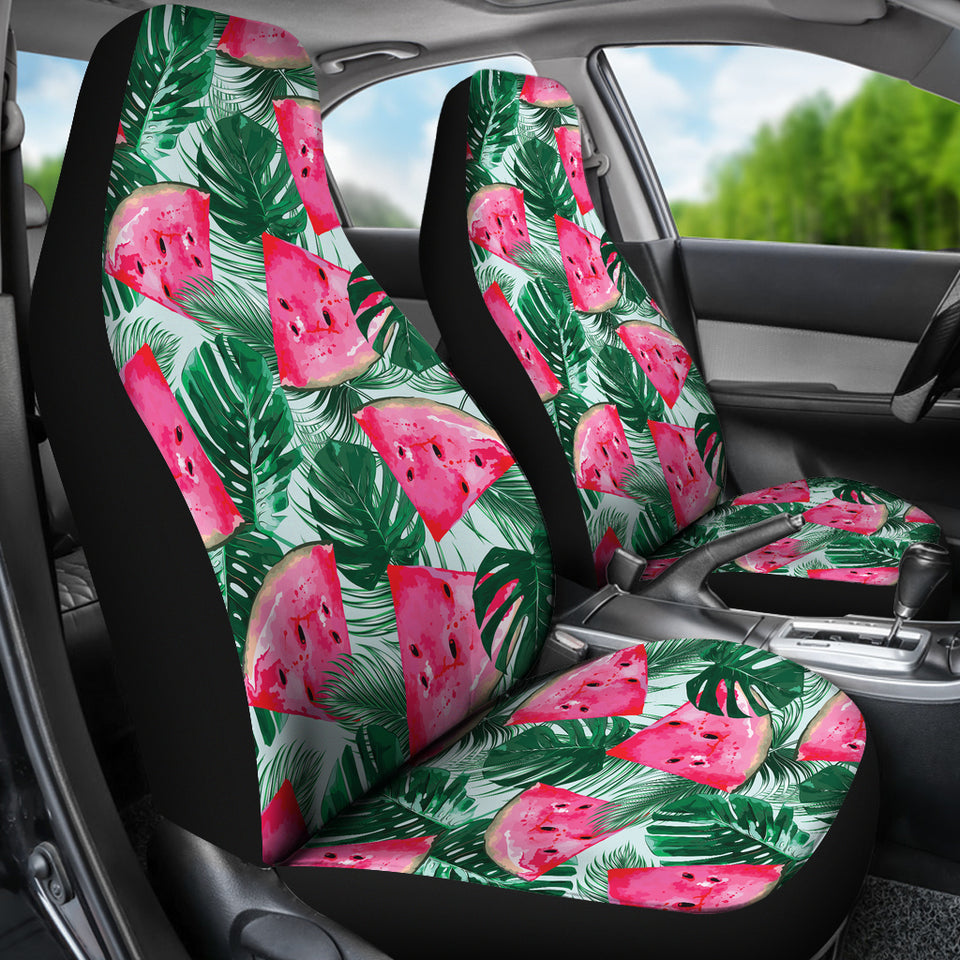 Watermelons Tropical Palm Leaves Pattern  Universal Fit Car Seat Covers