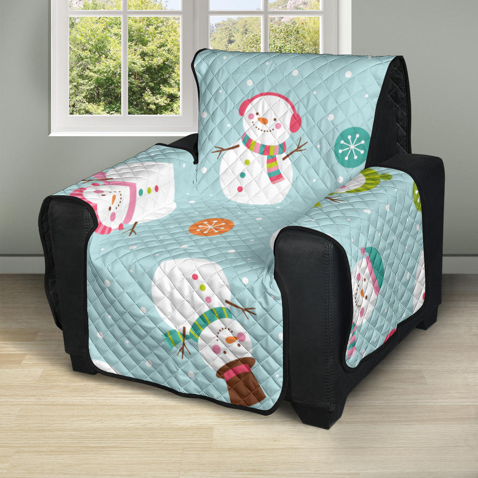 Cute snowman snowflake pattern Recliner Cover Protector
