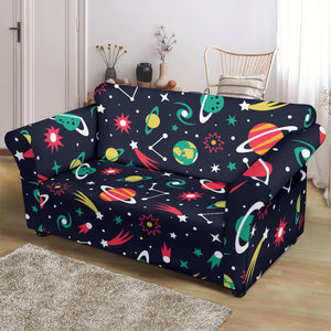 Colorful Space Pattern Planet Star Loveseat Couch Slipcover