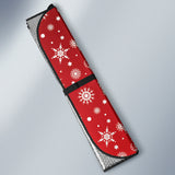 Snowflake Pattern Red Background Car Sun Shade
