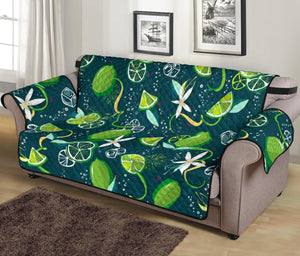 Lime ice flower pattern Sofa Cover Protector