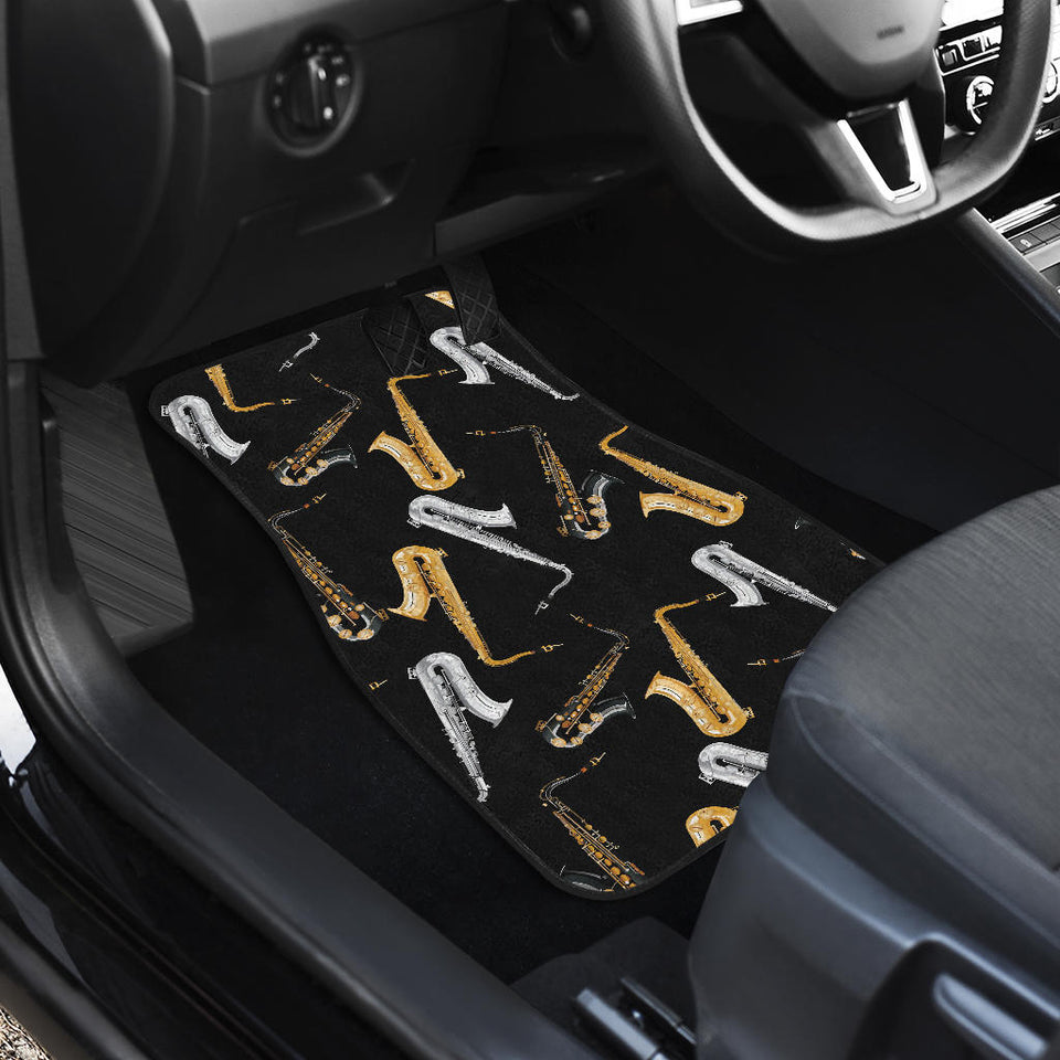 Saxophone Design Pattern Front And Back Car Mats
