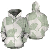 Ginkgo Leaves Pattern Zip Up Hoodie