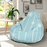 Snowflake Pattern Blue Stripe Background Bean Bag Cover